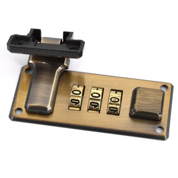 Koffer-Zahlenschloss altmessing | 65x28 mm Koffer-Zahlenschloss altmessing | 65x28 mm