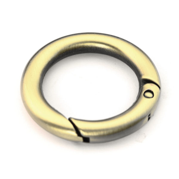 R-4377-25-am-8-TV-DESIGN-Karabiner-Ring-Karabinerring-25-mm-altmessing-antik-Taschen-Lederwaren Karabiner-Ring 25 mm | altmessing