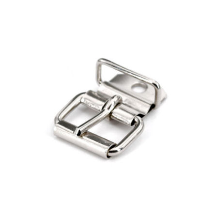 D-6311-ni-14-8-TV-448-Qualit-t-Schnalle-Rollschnalle-Dornschnalle-Schliesse-Schlaufe-Nietblech-14mm-silber-nickel-chrom-Taschen-Koffer-Lederwaren-OEM-Hersteller-shop-kaufen Rollschnalle mit Nietblech, vernickelt, für 14 mm