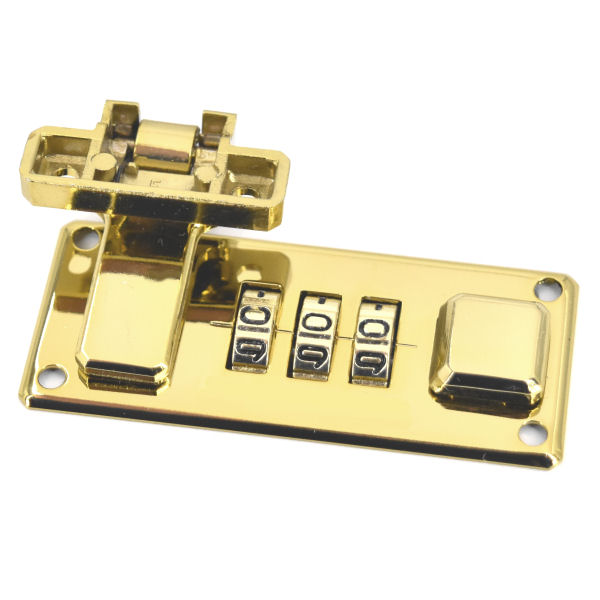 Koffer-Zahlenschloss, gold pol. | 63x27 mm Koffer-Zahlenschloss, gold pol. | 63x27 mm