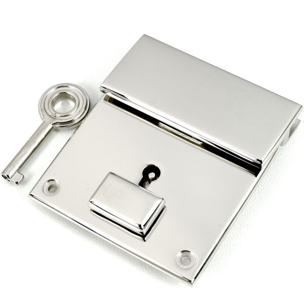 EV-MQSL1-ni-8-TV-600-Schloss-Verschluss-Lederwaren-Mappen-Messing-vernickelt-hochglanzpoliert-Premium-Luxus PREMIUM-Mappenschloss | nickel hochglanzpoliert