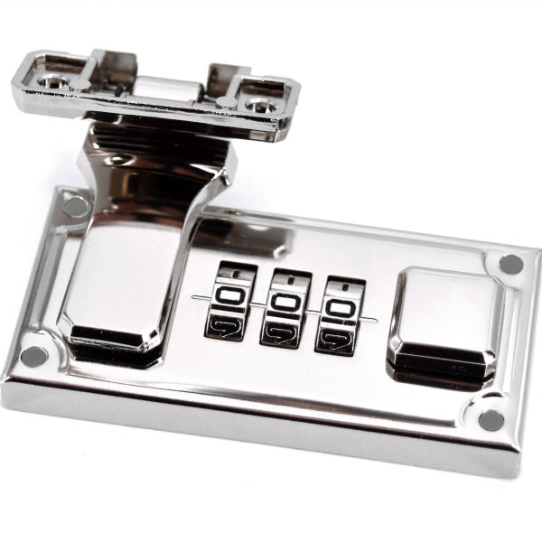 Aufsetz-Zahlenschloss, nickel pol. | 66x33 mm Aufsetz-Zahlenschloss, nickel pol. | 66x33 mm