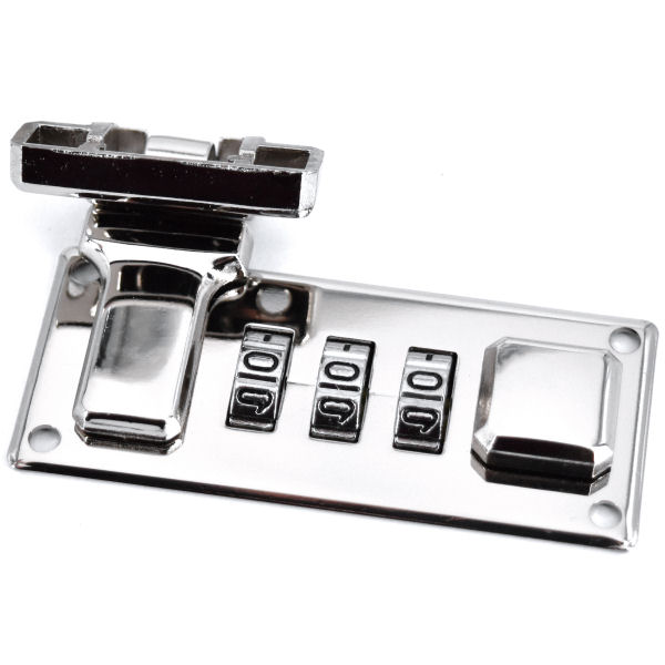 Koffer-Zahlenschloss, nickel pol. |63x27 mm Koffer-Zahlenschloss, nickel pol. |63x27 mm