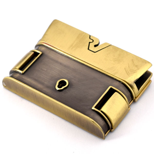 großes Mappenschloss, massiv, altmessing großes Mappenschloss, massiv, altmessing