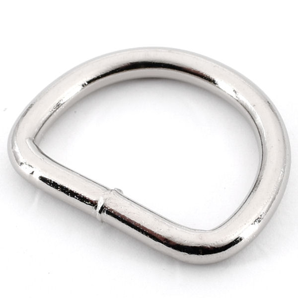 D-5637-ni-8-TV-600-D-Ringe-halbrunde-Ringe-vernickelt-geschweisst-extra-stark-Lederwaren-Taschen extra starker D-Ring für 20 mm