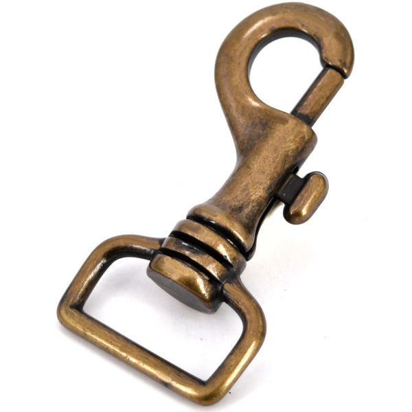 Taschen-Karabinerhaken für 25 mm | altmessing Taschen-Karabinerhaken für 25 mm | altmessing