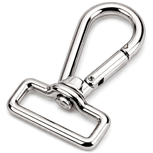 STAHL-Karabinerhaken für 40 mm | nickel poliert