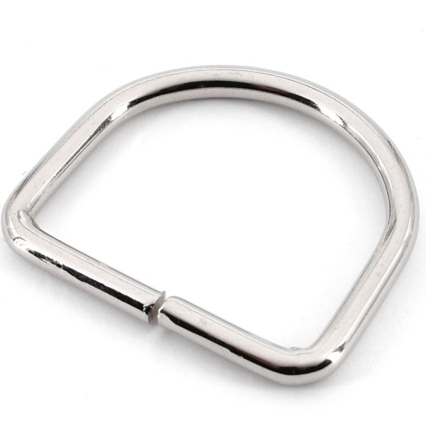 D-5631-ni-8-TV-600-D-Ringe-halbrunde-Ringe-nickel-Taschen-Lederwaren D-Ring, vernickelt, für 50 mm
