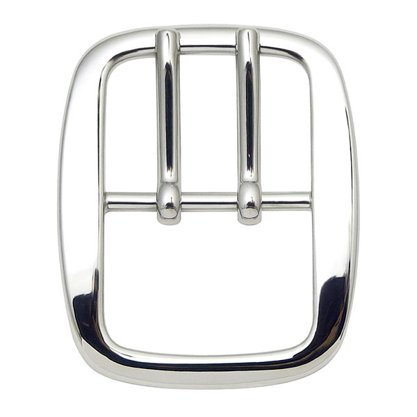 2-Dorn-Gürtelschnalle 40mm | nickel pol.